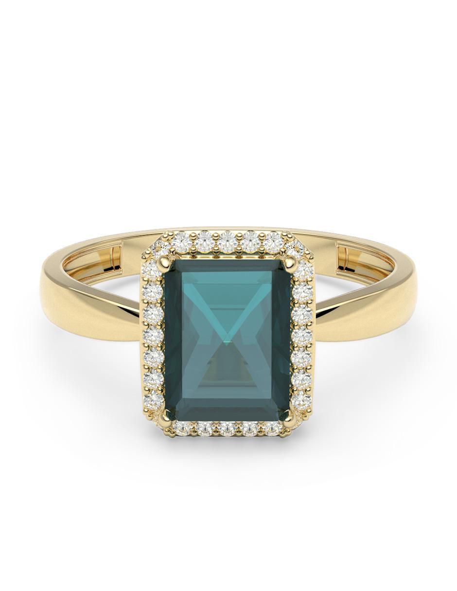 Anillo 10 k de oro zirconia pulido