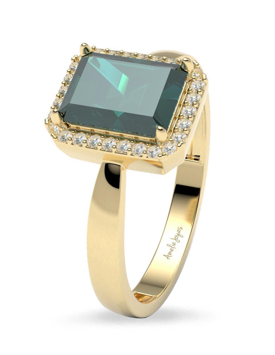 Anillo "de (si aplica)" octagonal amelie joyas sin coleccion no aplica 10 k "de" oro zirconia pulido