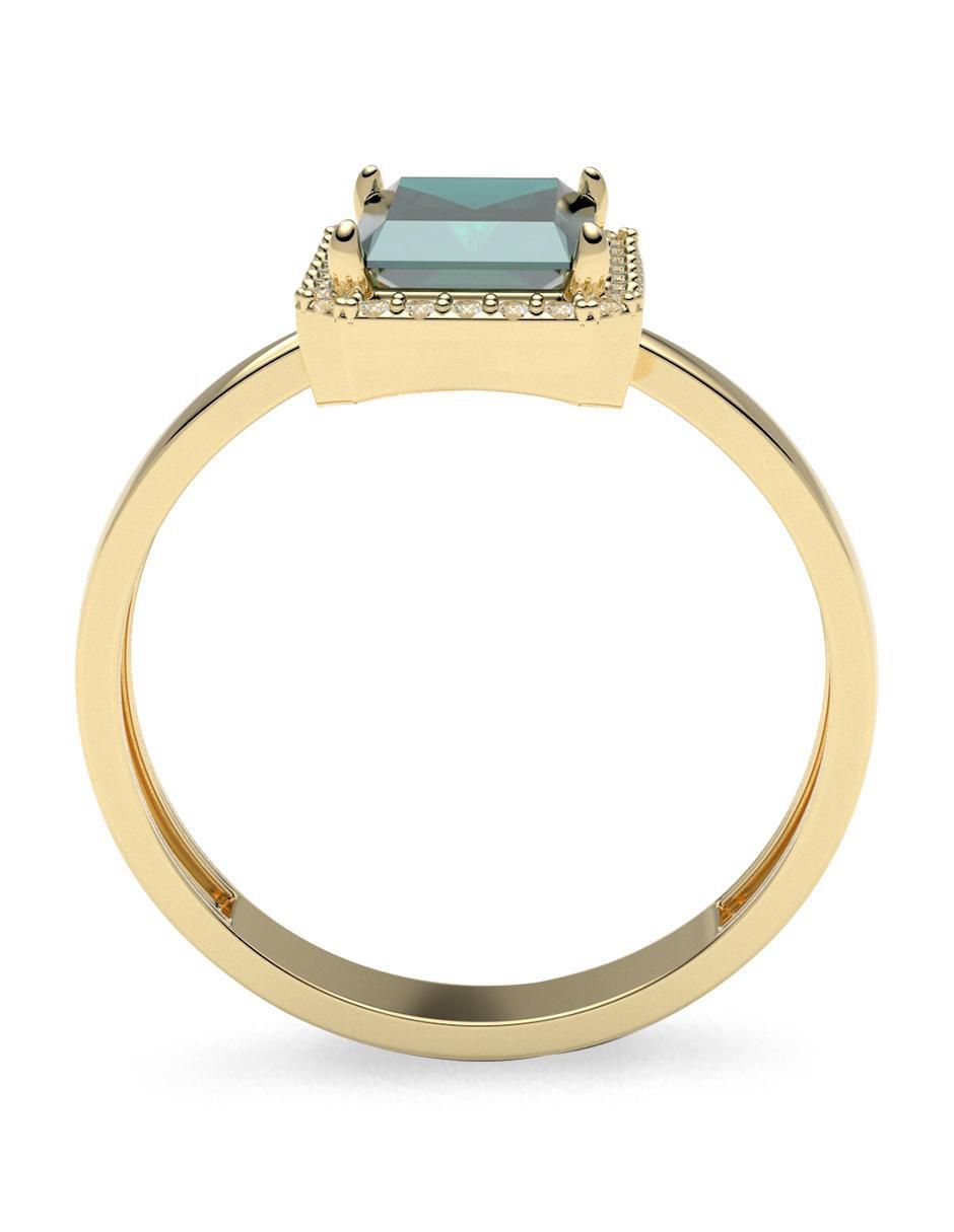 Anillo "de (si aplica)" octagonal amelie joyas sin coleccion no aplica 10 k "de" oro zirconia pulido