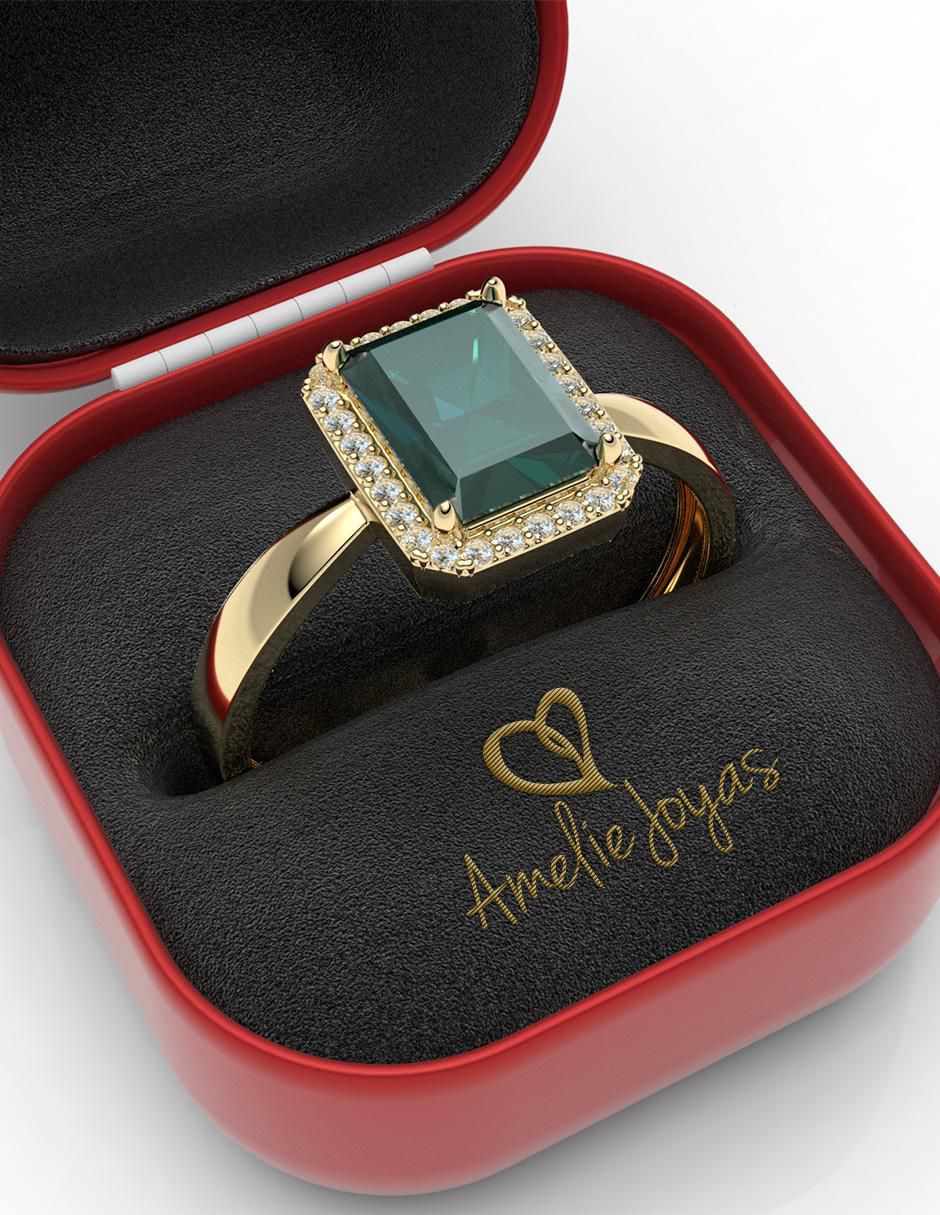 Anillo "de (si aplica)" octagonal amelie joyas sin coleccion no aplica 10 k "de" oro zirconia pulido