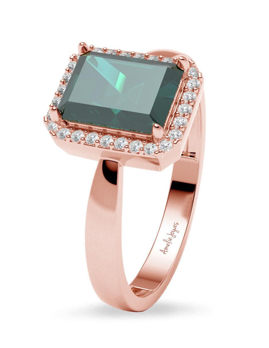 Anillo 10 k de oro zirconia pulido 2