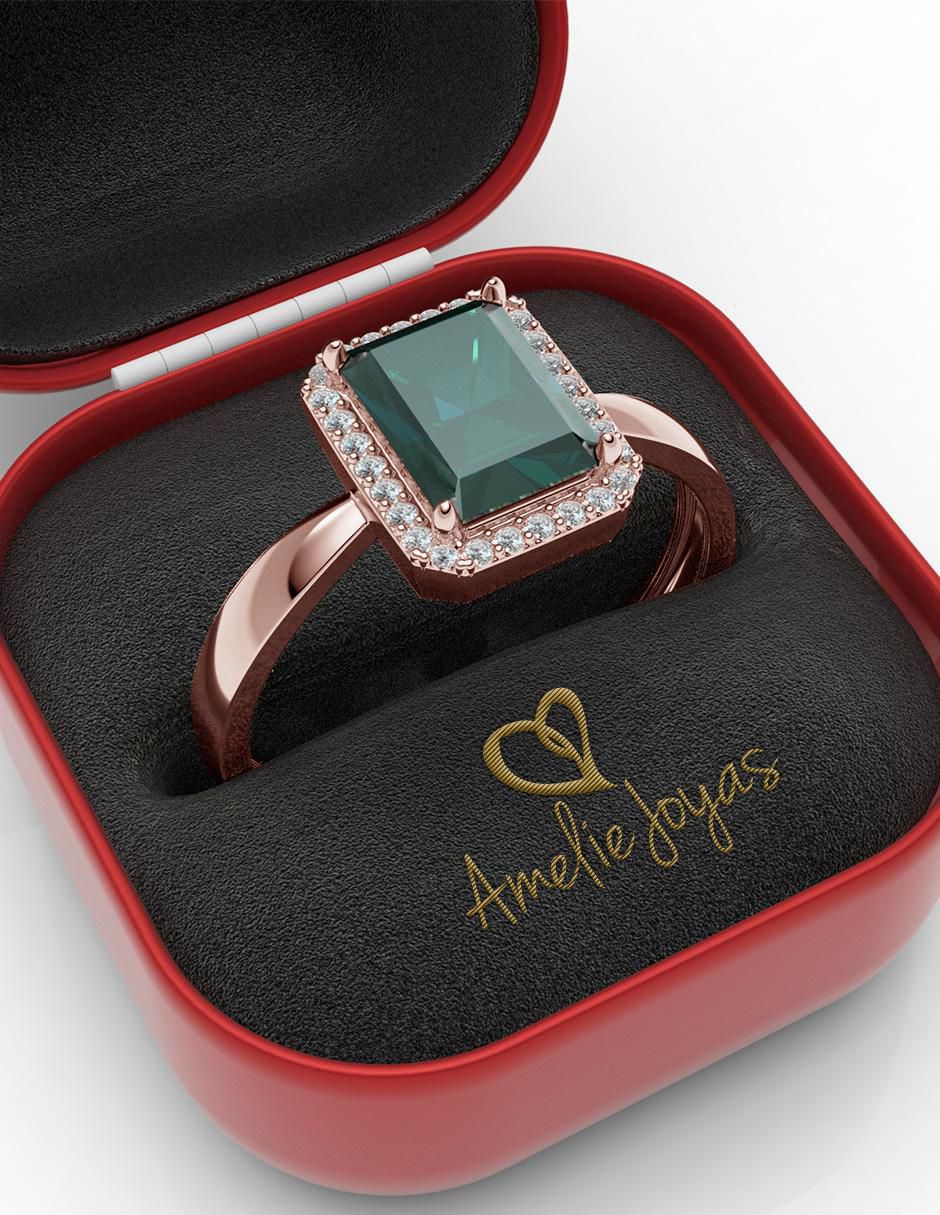 Anillo 10 k de oro zirconia pulido 4
