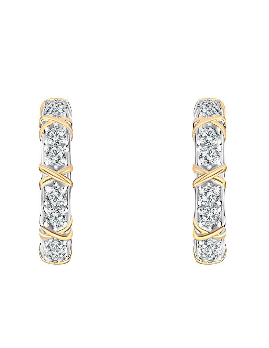 Arracadas de plata P 925 con acabado pulido zirconia Arracadas de plata P 925 con acabado pulido zirconia