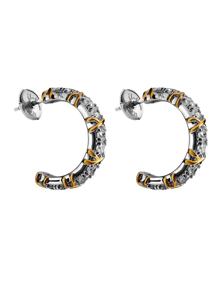 Arracadas de plata P 925 con acabado pulido zirconia 2