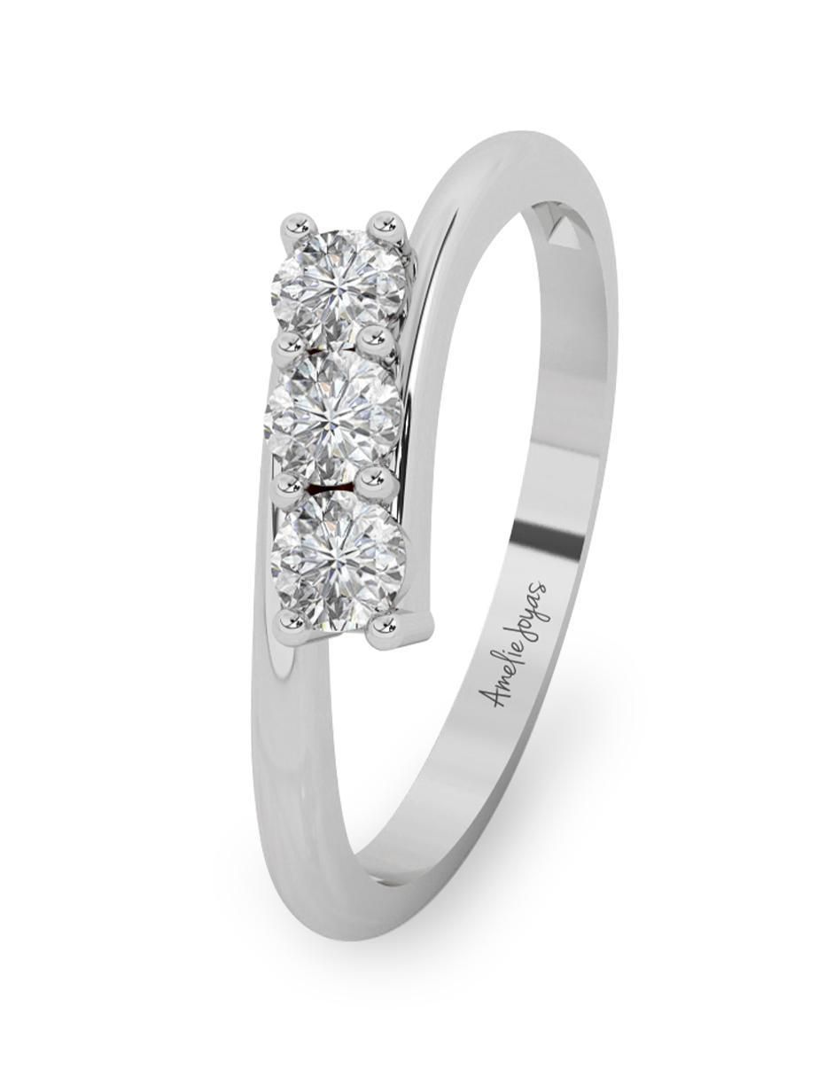 Anillo 10 k de oro zirconia pulido 2