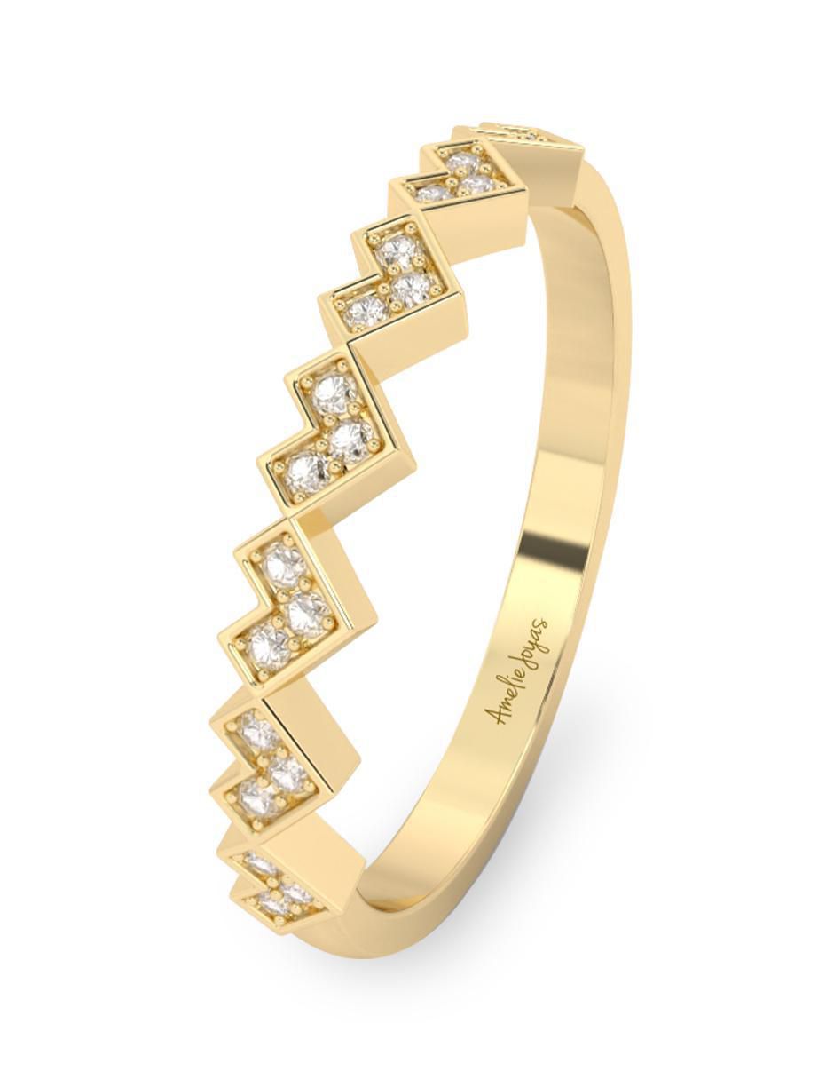 Anillo "de (si aplica)" corazón amelie joyas sin colección no aplica 10 k "de" oro zirconia pulido