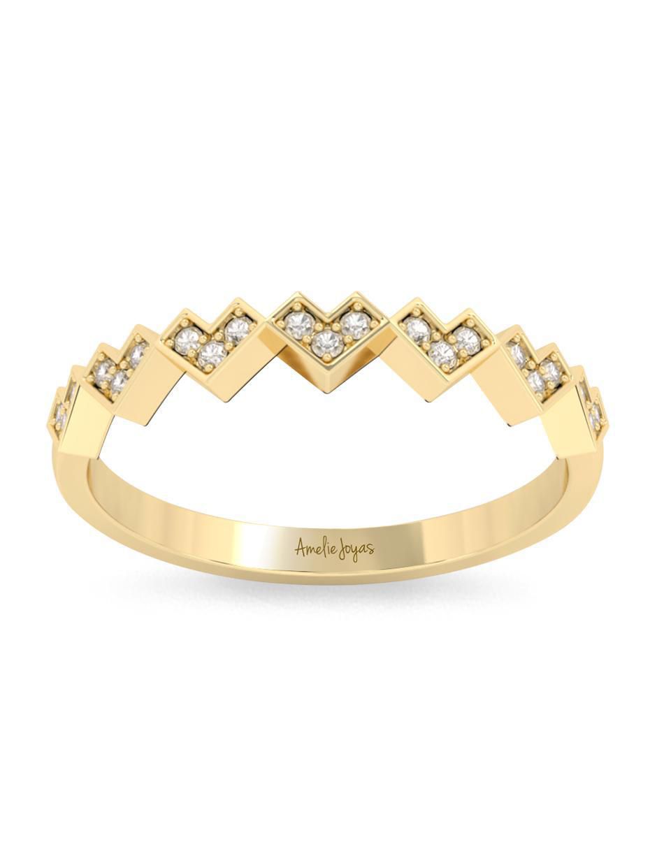 Anillo "de (si aplica)" corazón amelie joyas sin colección no aplica 10 k "de" oro zirconia pulido