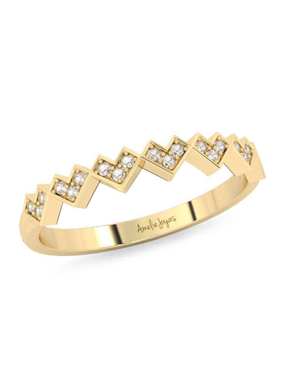 Anillo "de (si aplica)" corazón amelie joyas sin colección no aplica 10 k "de" oro zirconia pulido