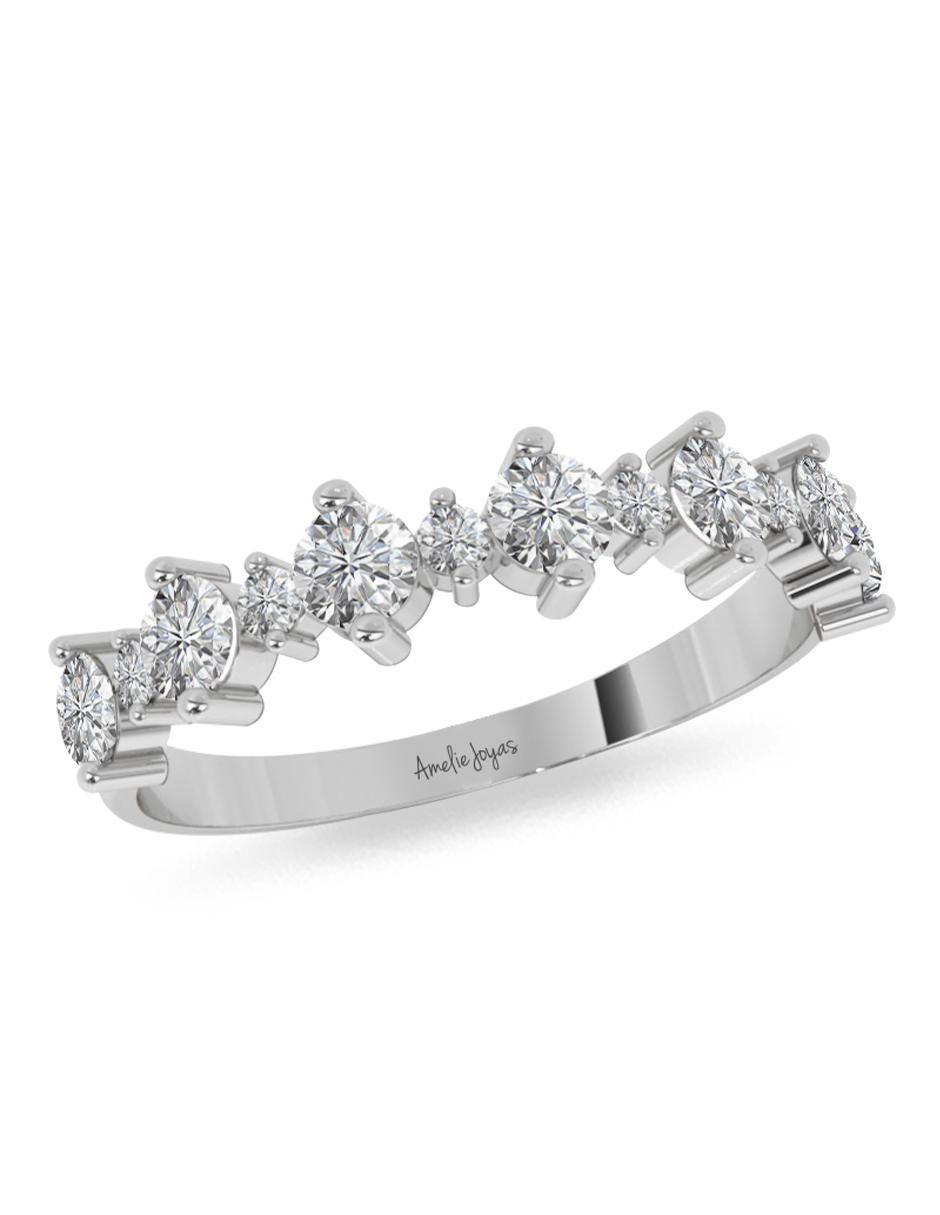Anillo 10 k de oro zirconia pulido 3