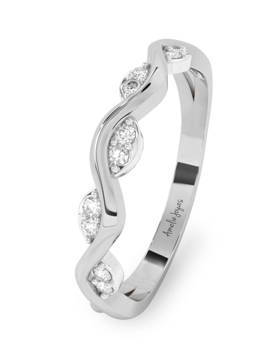 Anillo 10 k de oro zirconia pulido 2