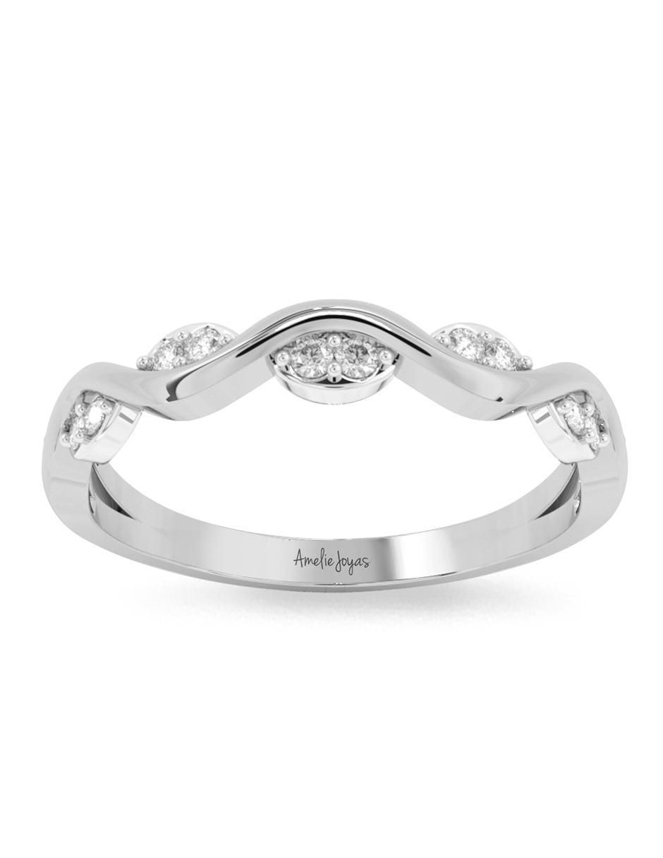 Anillo 10 k de oro zirconia pulido 3