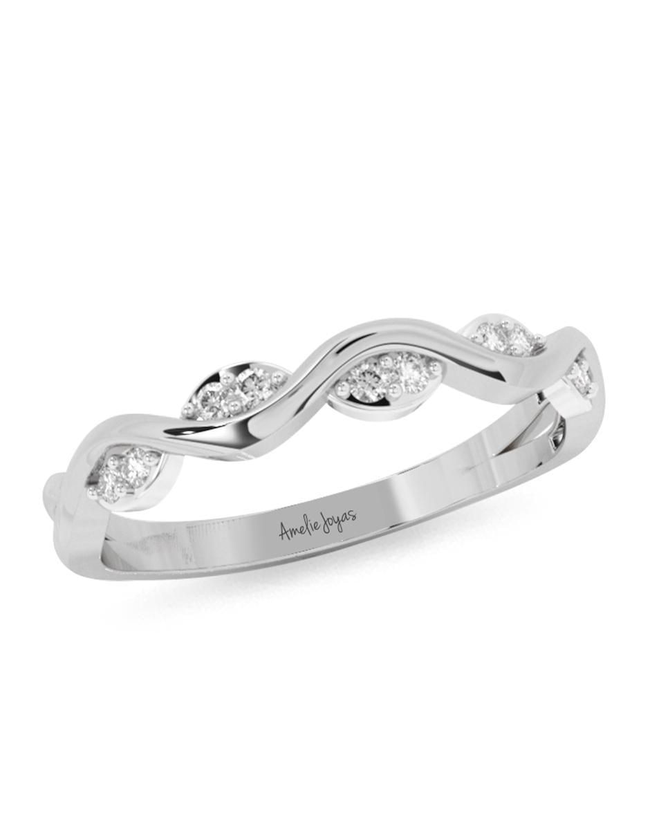 Anillo 10 k de oro zirconia pulido 5