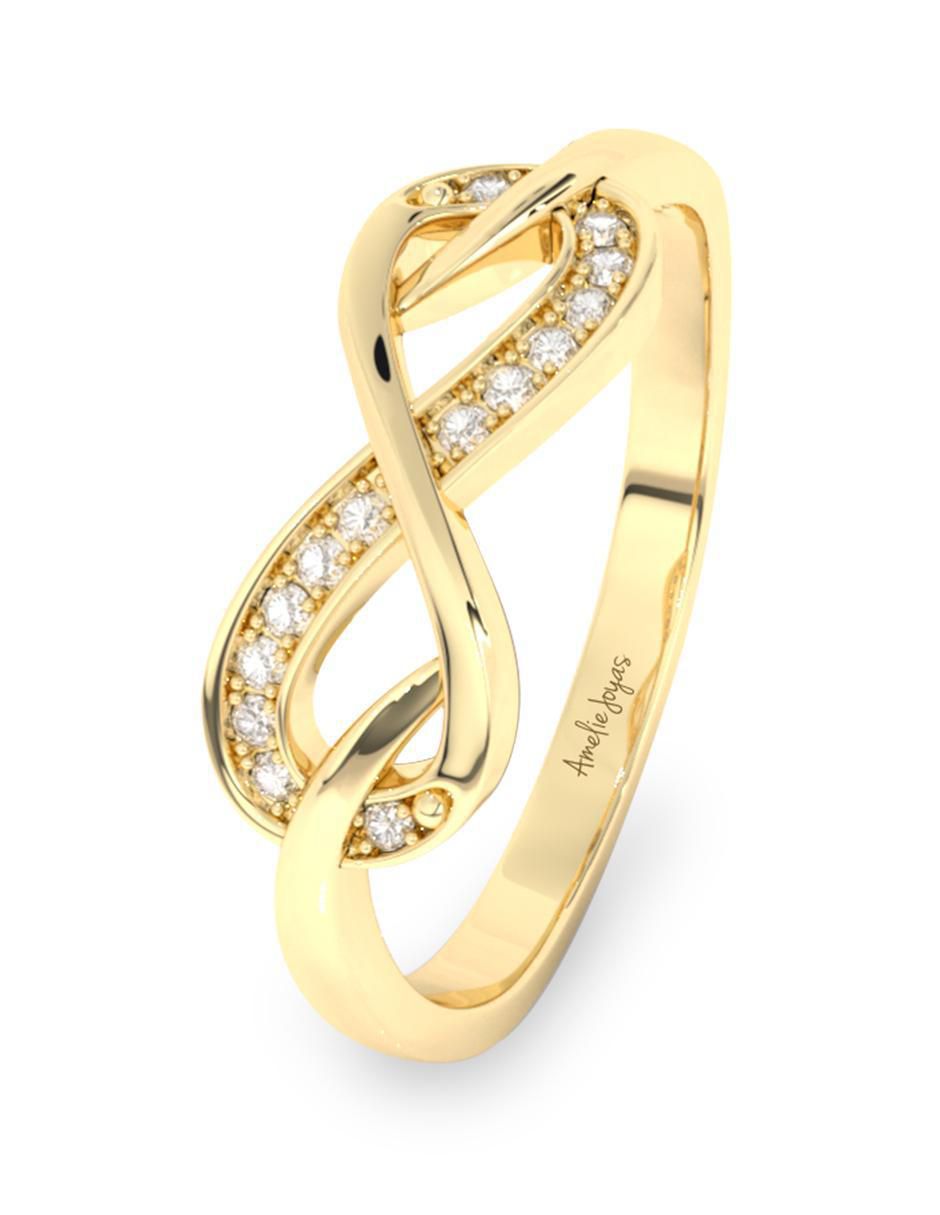 Anillo "de (si aplica)" infinito amelie joyas sin colección no aplica 10 k "de" oro zirconia pulido