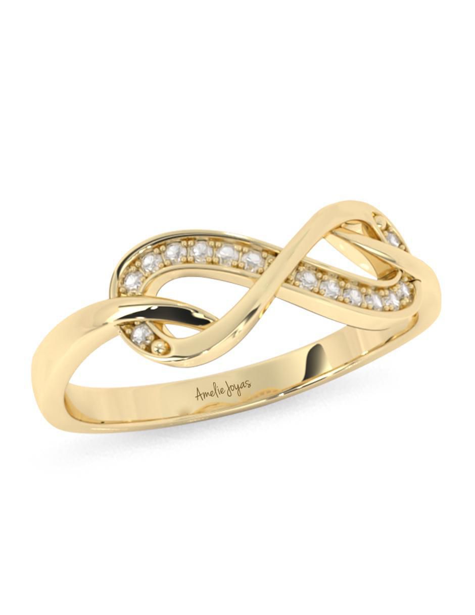Anillo "de (si aplica)" infinito amelie joyas sin colección no aplica 10 k "de" oro zirconia pulido