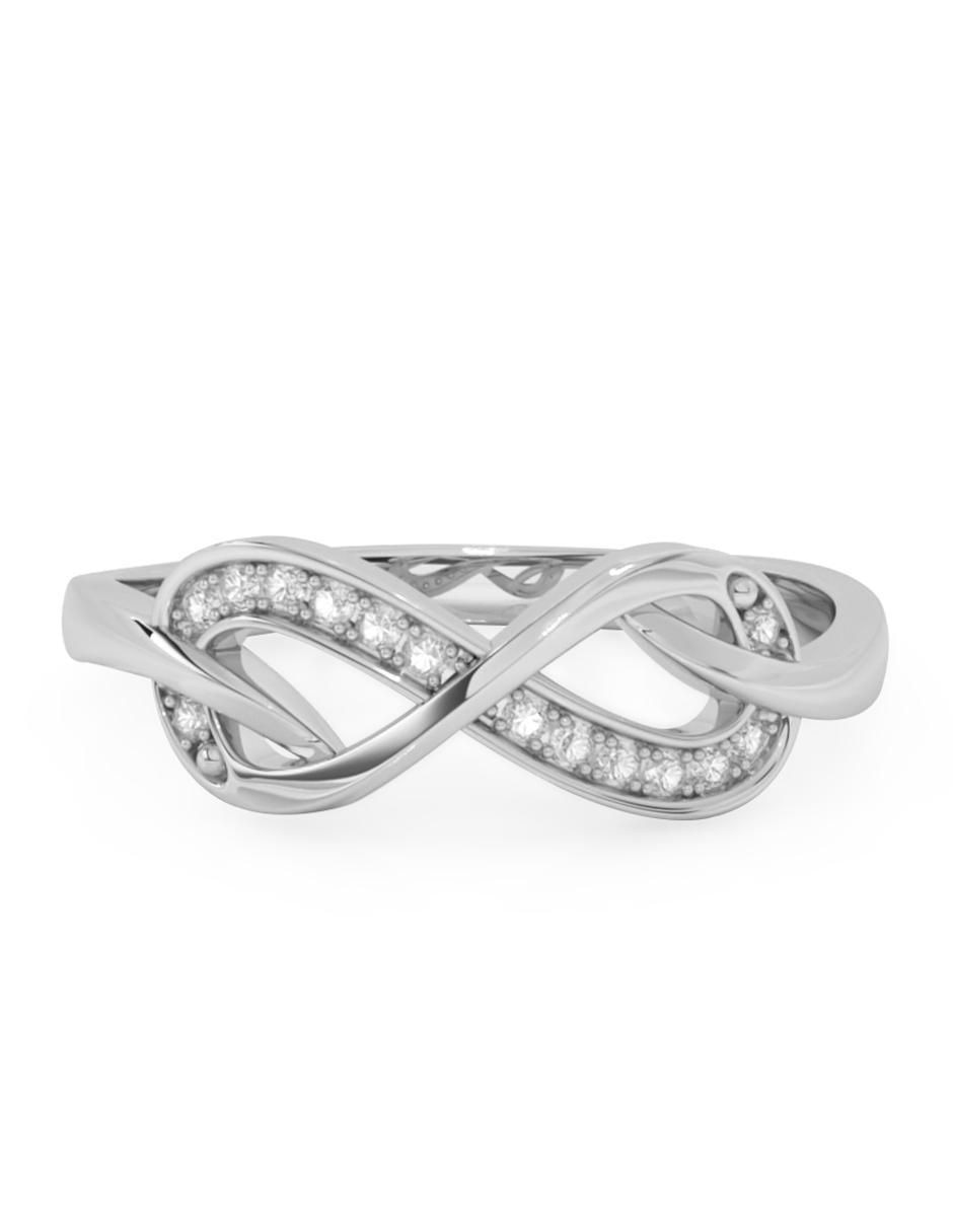 Anillo de infinito 10 k de oro zirconia pulido