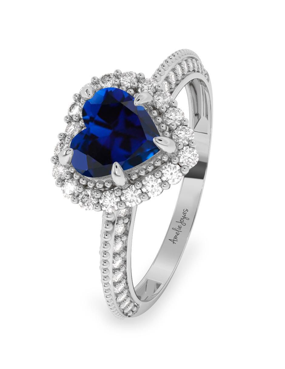 Anillo de corazón 10 k de oro zirconia pulido 2