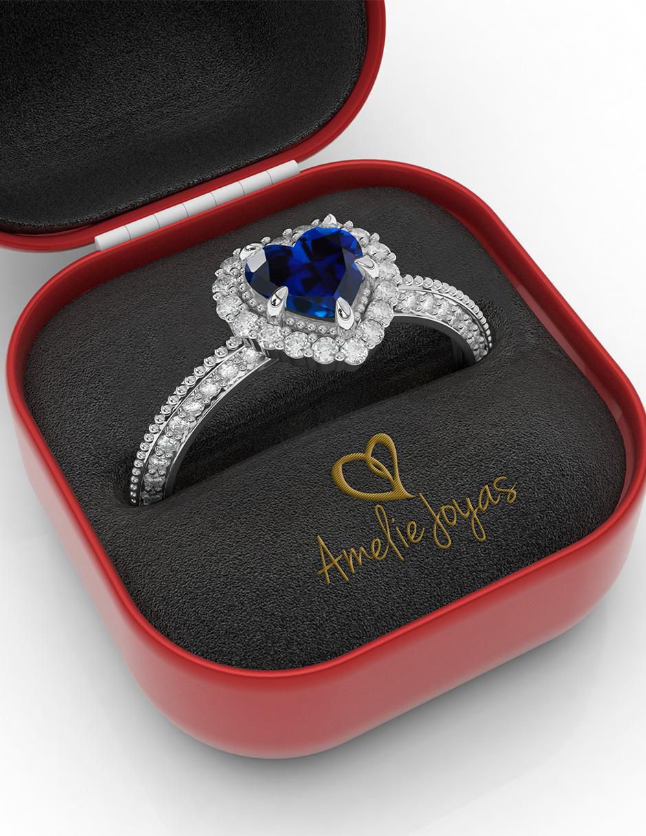 Anillo de corazón 10 k de oro zirconia pulido 4