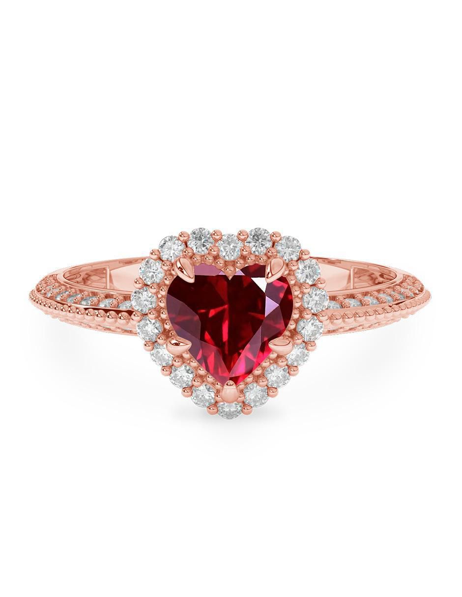 Anillo de corazón 10 k de oro zirconia pulido Anillo de corazón 10 k de oro zirconia pulido