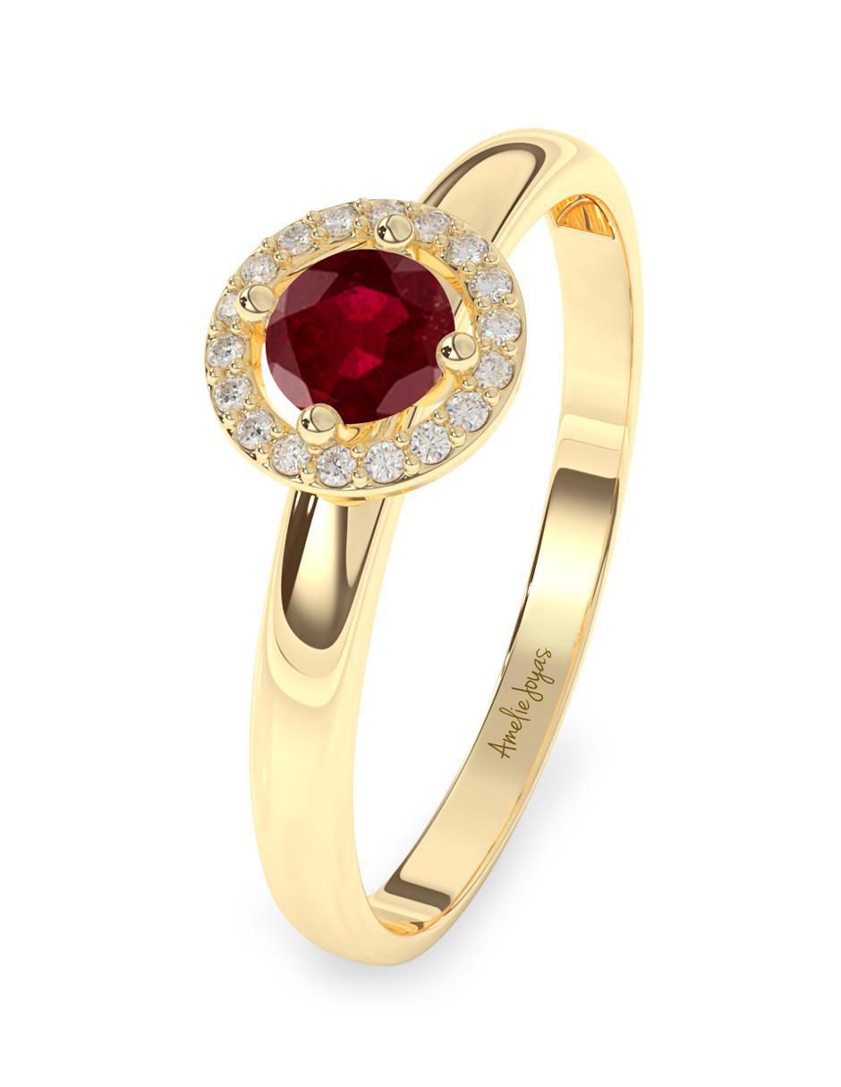 Anillo "de (si aplica)" ninguna amelie joyas sin colección  no aplica 10 k "de" oro rubí pulido