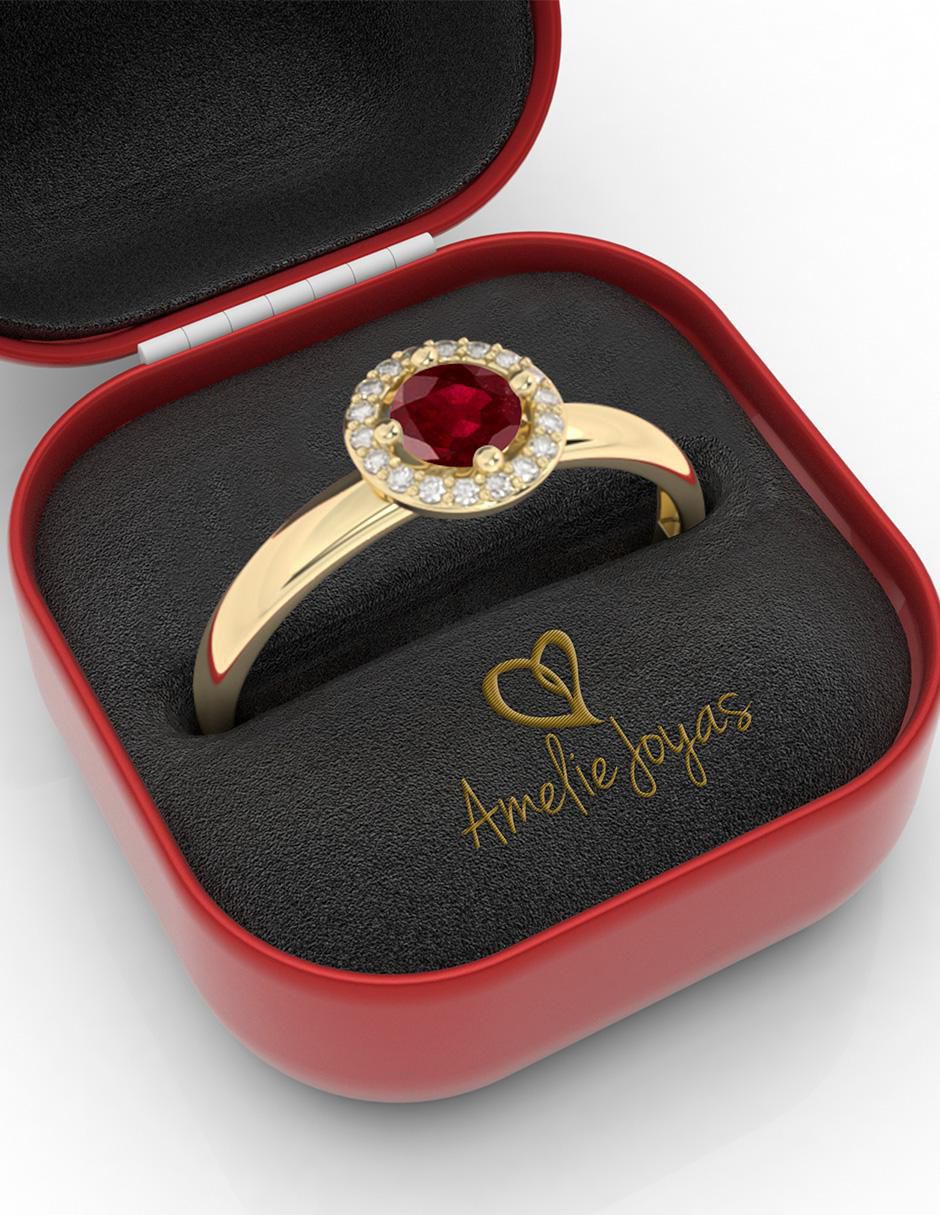 Anillo "de (si aplica)" ninguna amelie joyas sin colección  no aplica 10 k "de" oro rubí pulido