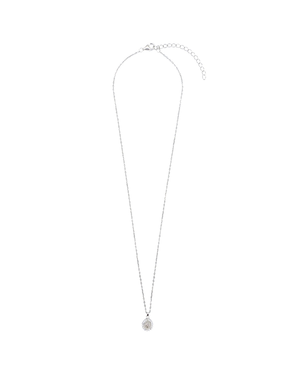 Medalla y cadena de virgen de plata P 925 2
