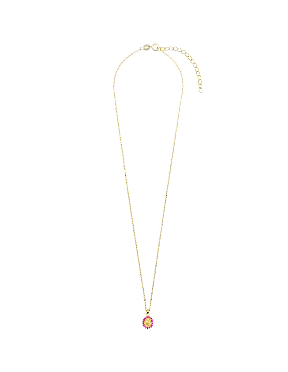 Medalla y cadena de virgen de plata P 925 2