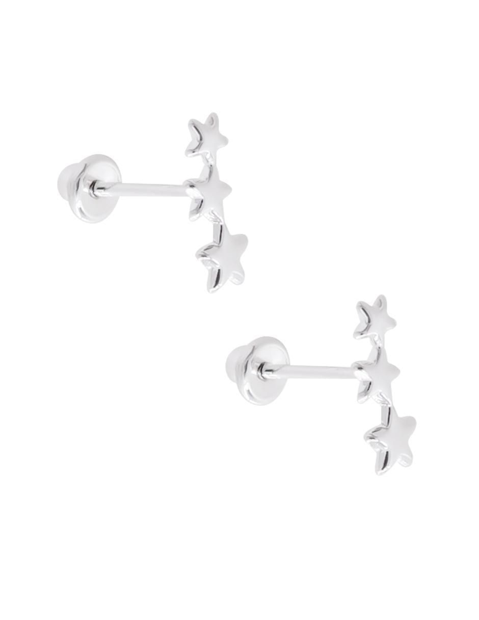 Broqueles de estrella de plata P 925 con acabado brillante 2