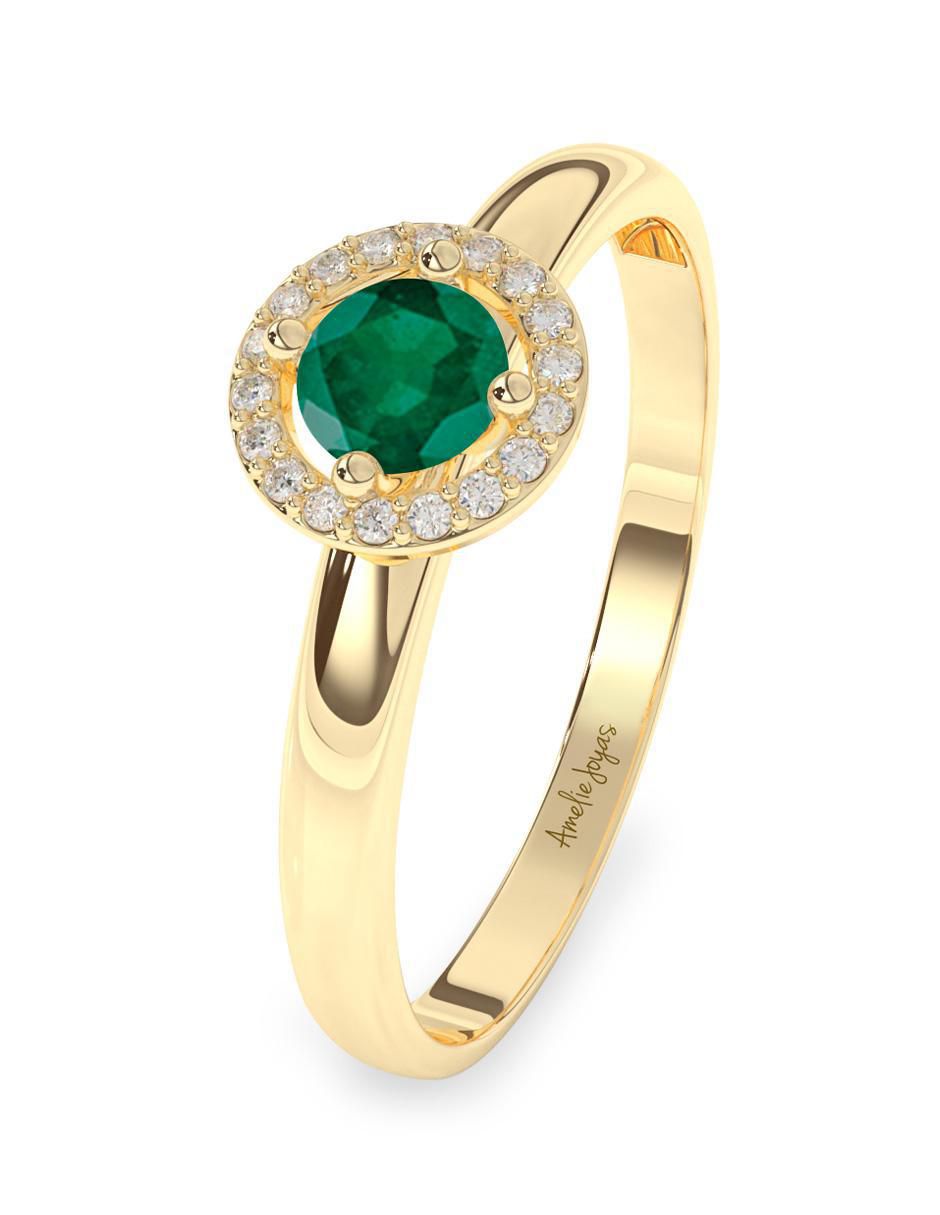 Anillo "de (si aplica)" redondo amelie joyas sin coleccion no aplica 10 k "de" oro esmeralda pulido