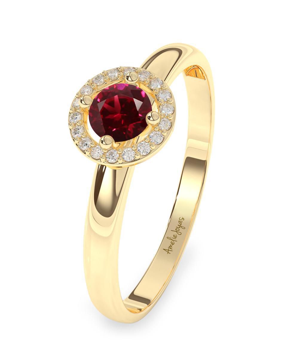 Anillo "de (si aplica)" redondo amelie joyas sin coleccion no aplica 10 k "de" oro zirconia pulido