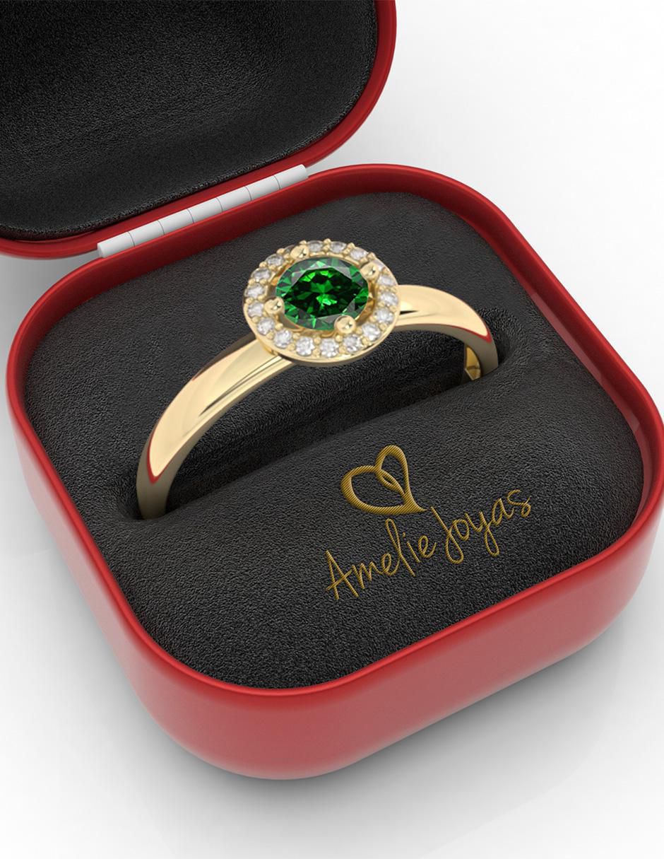 Anillo "de (si aplica)" redondo amelie joyas sin coleccion no aplica 10 k "de" oro zirconia pulido