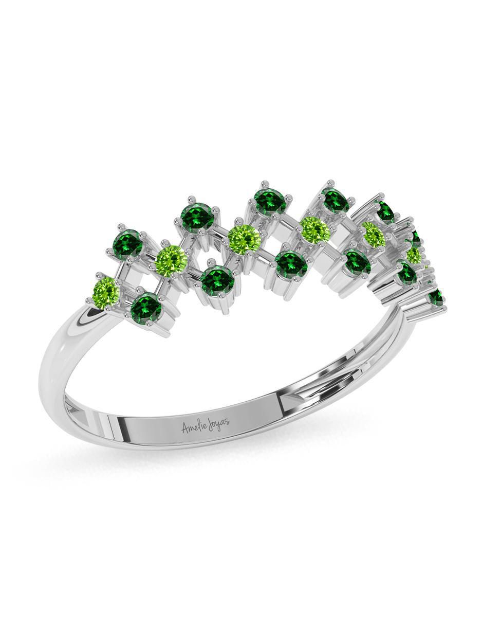Anillo 10 k de oro zirconia pulido 4