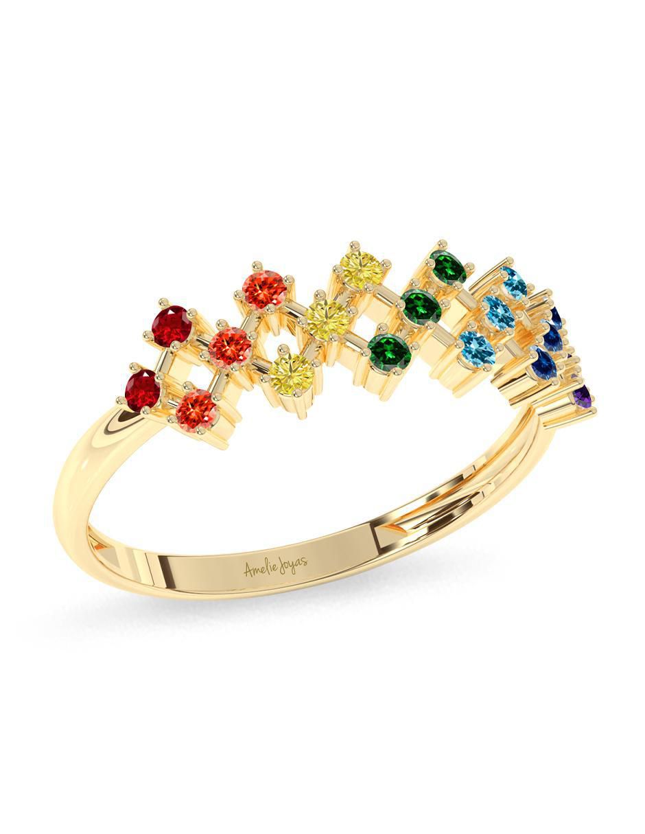 Anillo "de (si aplica)" redondo amelie joyas sin coleccion no aplica 10 k "de" oro zirconia pulido