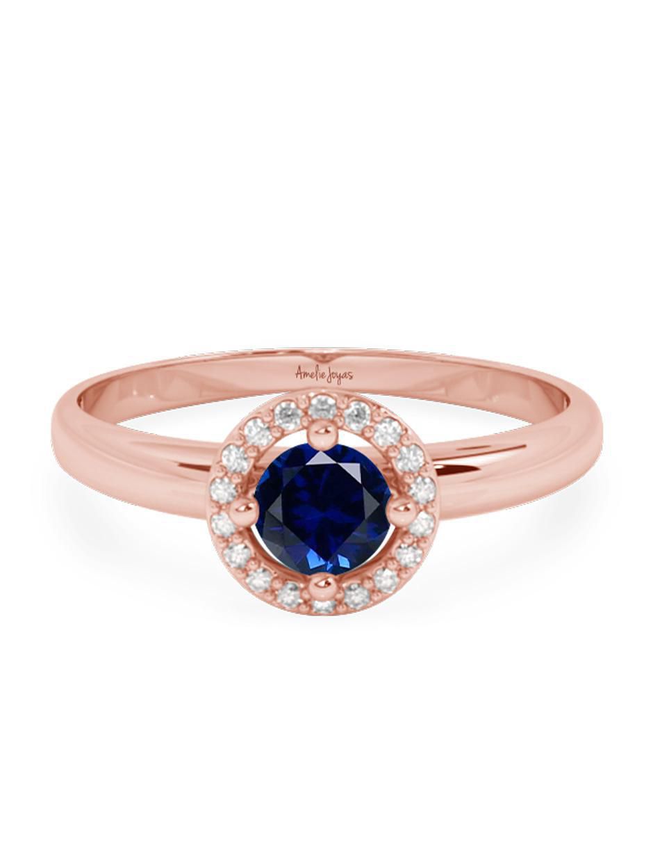 Anillo 10 k de oro zirconia pulido