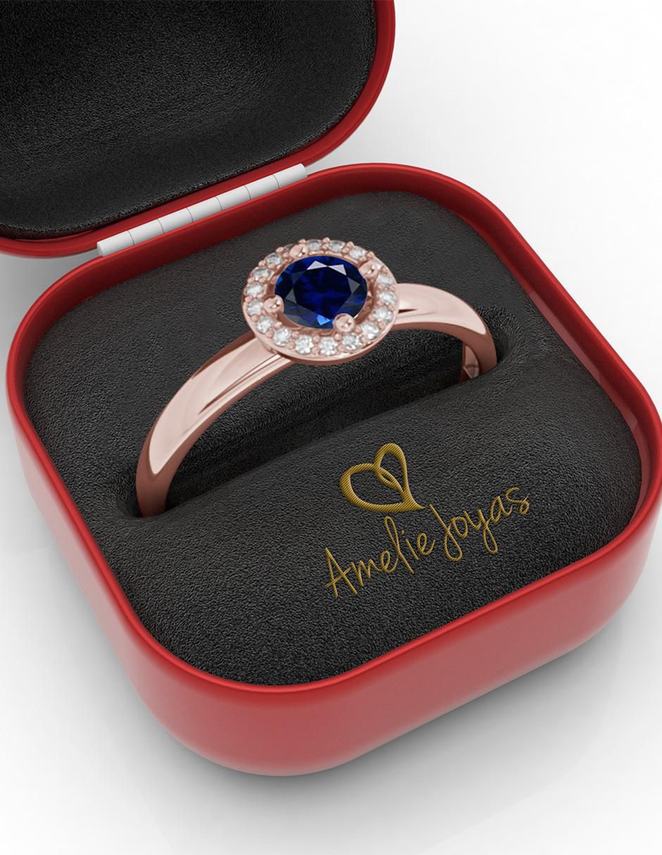 Anillo 10 k de oro zirconia pulido 4