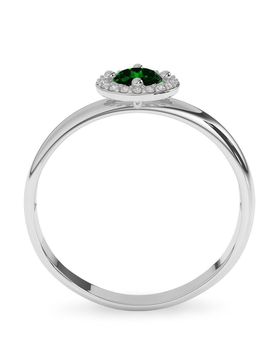 Anillo redondo de oro zirconia pulido 3