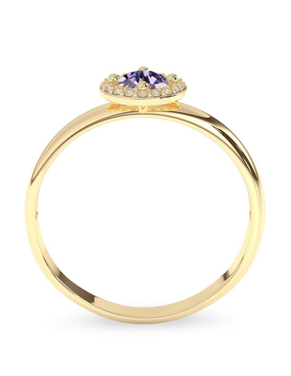 Anillo "de (si aplica)" redondo amelie joyas sin coleccion no aplica 10 k "de" oro zirconia pulido