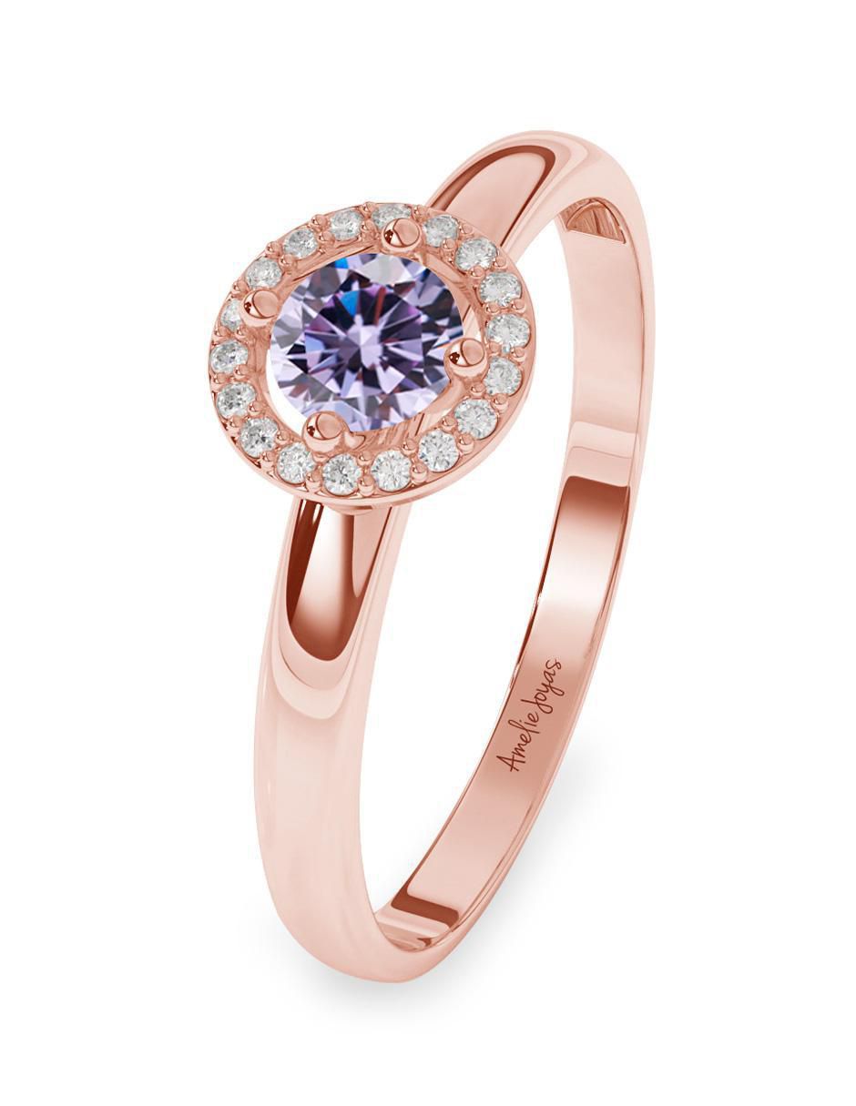 Anillo 10 k de oro zirconia pulido 2