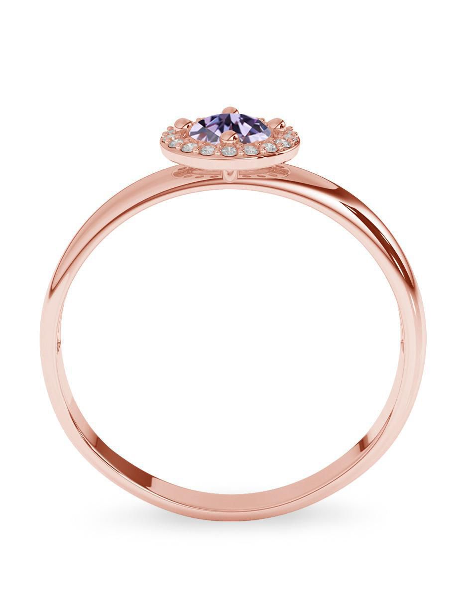 Anillo 10 k de oro zirconia pulido 3