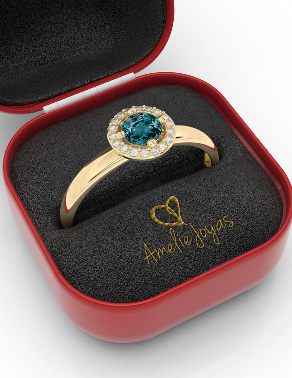 Anillo "de (si aplica)" redondo amelie joyas sin coleccion no aplica 10 k "de" oro zirconia pulido