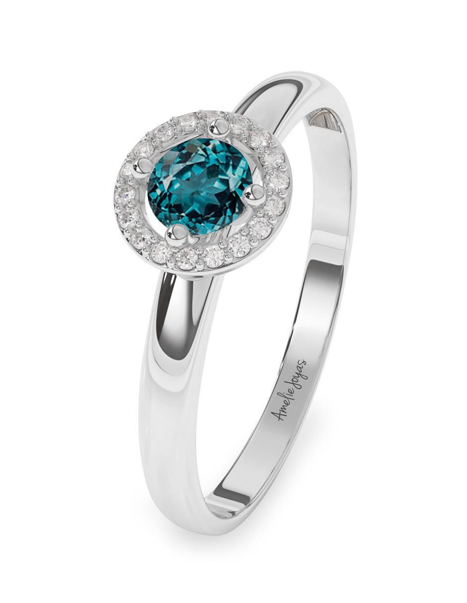 Anillo 10 k de oro zirconia pulido 2
