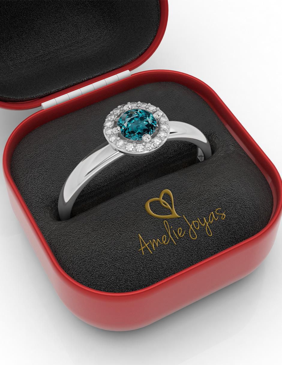 Anillo 10 k de oro zirconia pulido 4