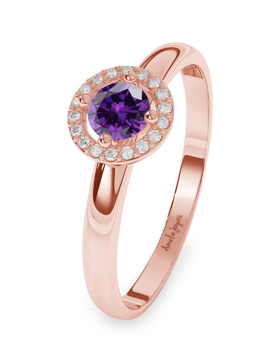 Anillo 10 k de oro zirconia pulido 2