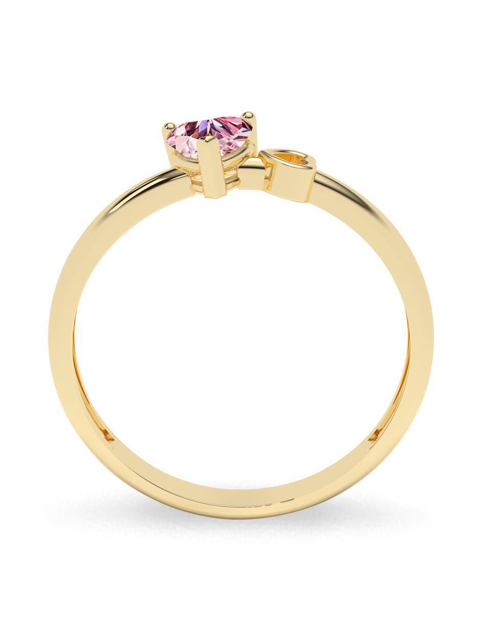 Anillo "de (si aplica)" corazón amelie joyas sin coleccion no aplica 10 k "de" oro zirconia pulido