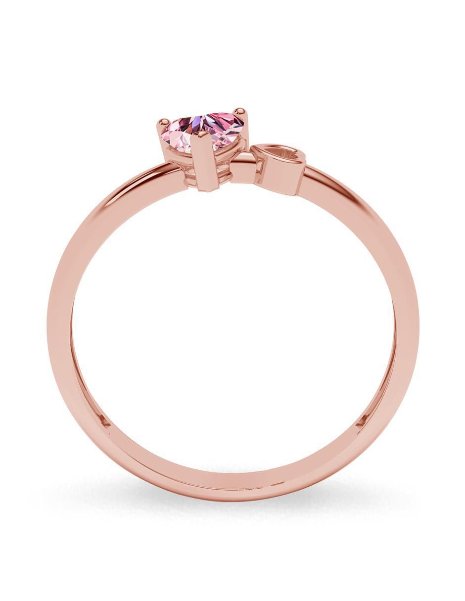 Anillo de corazón 10 k de oro zirconia pulido 3
