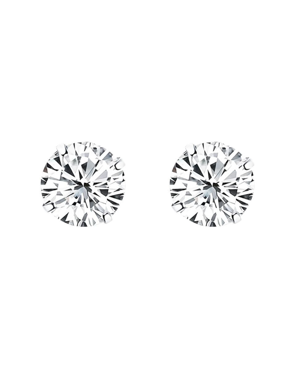 Broqueles redondos de plata P 925 zirconia