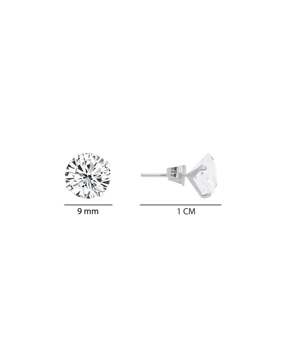 Broqueles redondos de plata P 925 zirconia 5