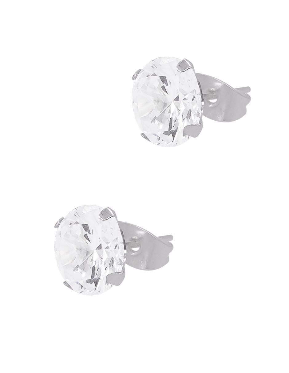 Broqueles redondos de plata P 925 zirconia 3