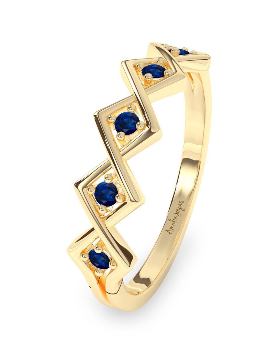 Anillo "de (si aplica)" redondo amelie joyas sin coleccion no aplica 10 k "de" oro zafiro pulido