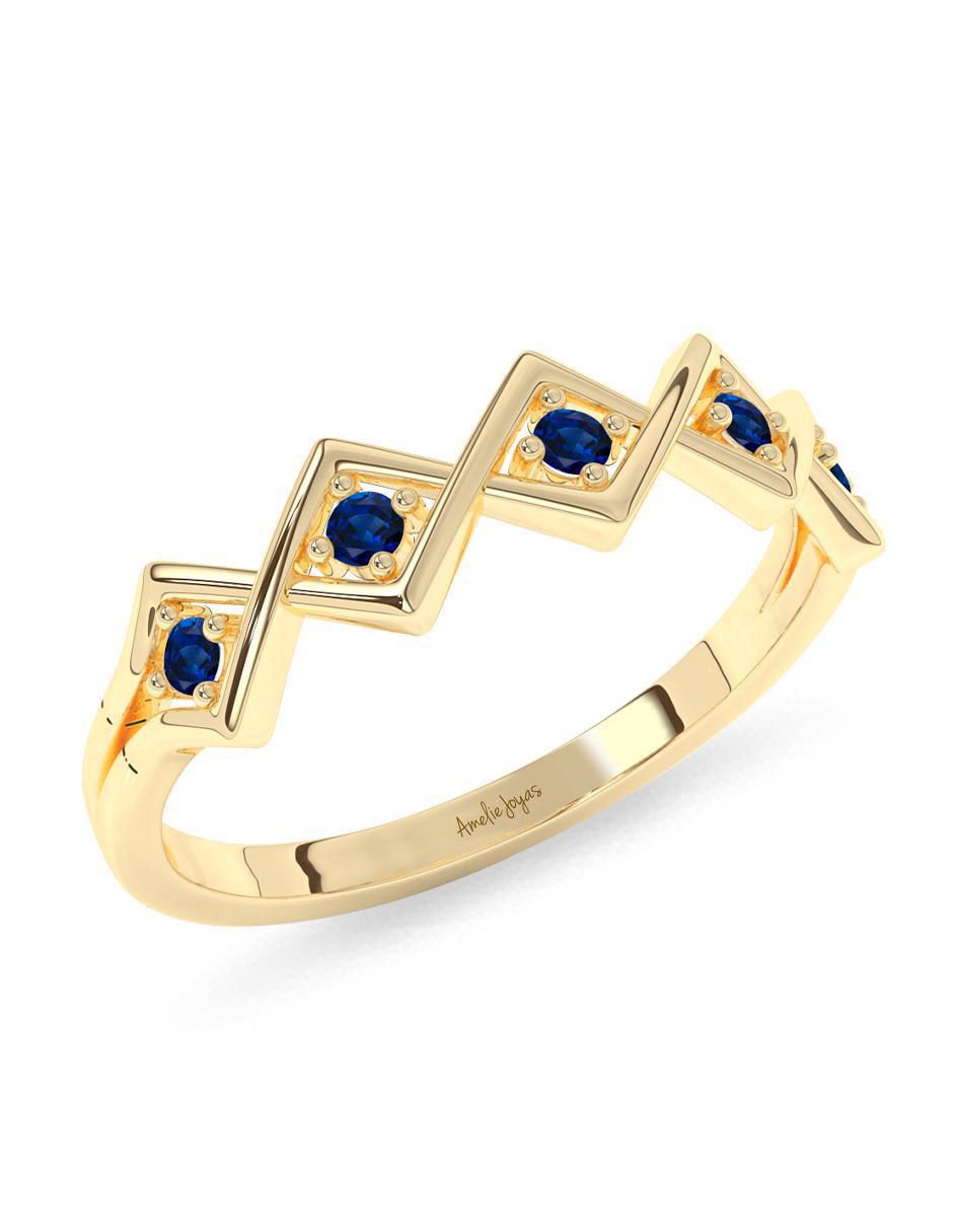 Anillo "de (si aplica)" redondo amelie joyas sin coleccion no aplica 10 k "de" oro zafiro pulido
