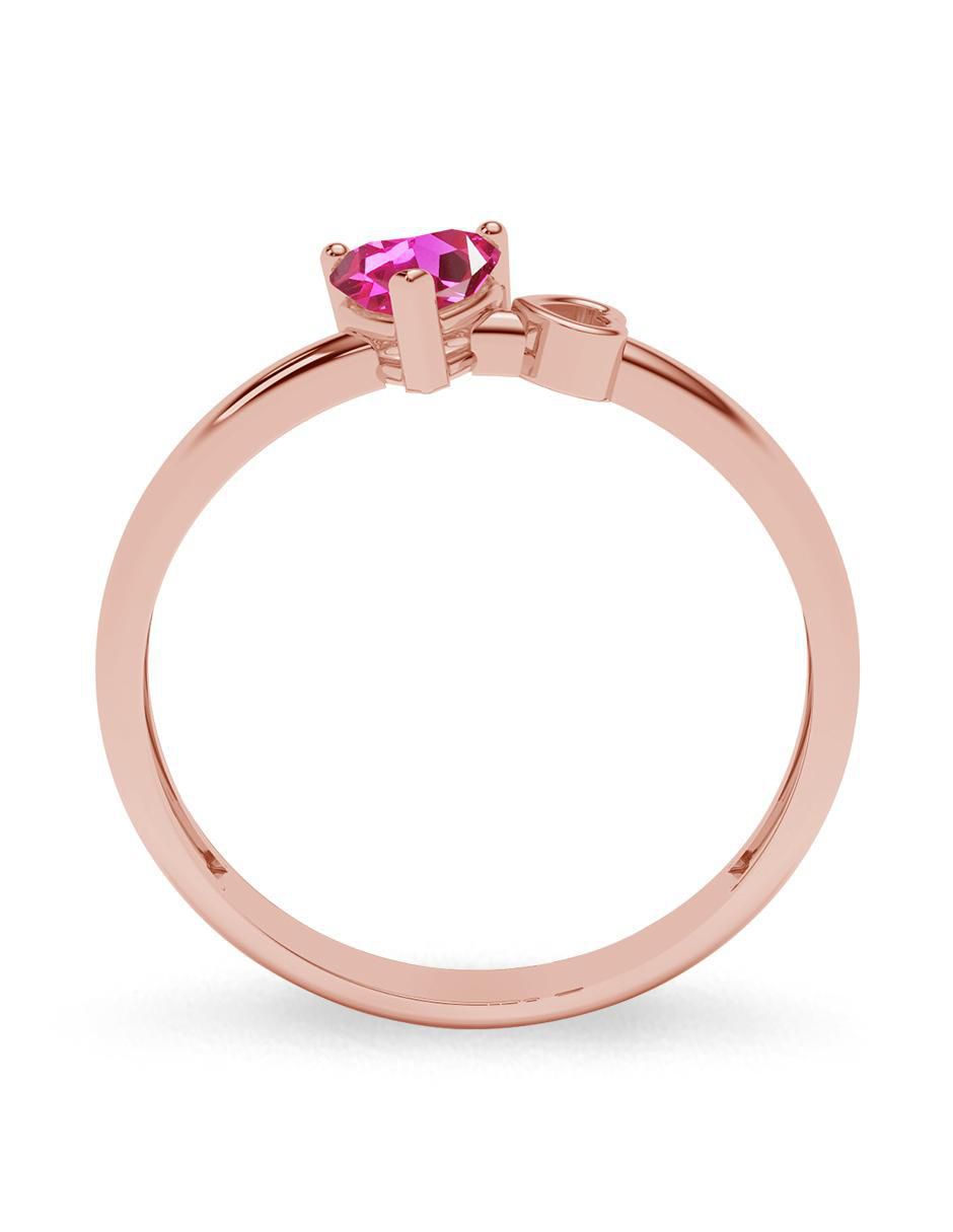 Anillo de corazón 10 k de oro zirconia pulido 3
